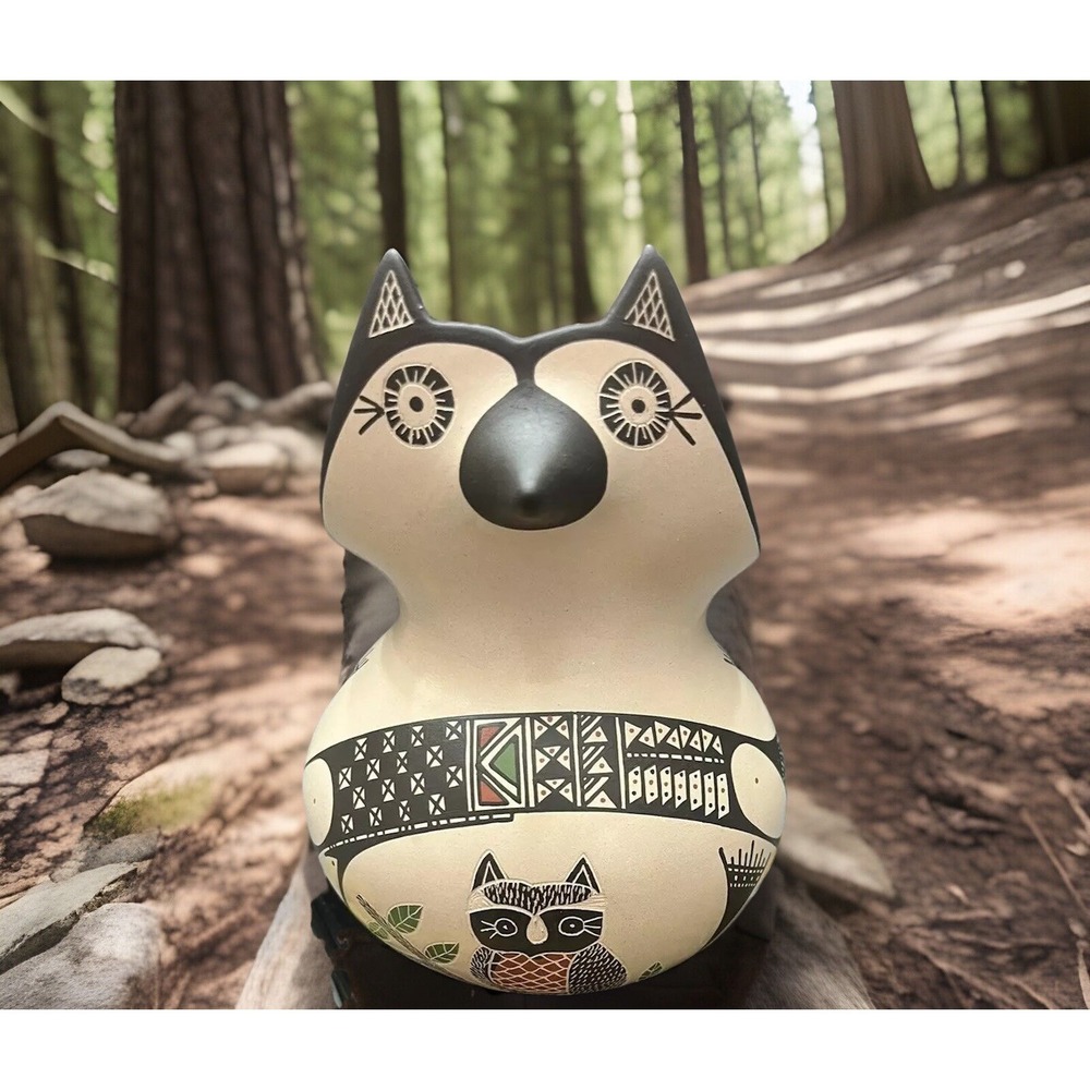 Mata‎ Ortiz Pottery Angela Corona Etched Paquime Owl Owls Seed Pot Mexican Clay